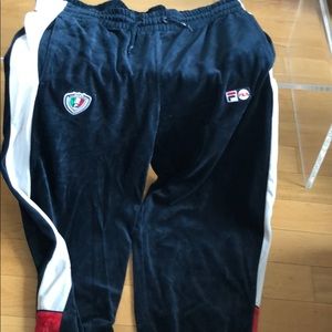Fila Velour Blue Sweatpants size Large